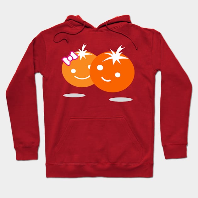 Funny Cartoon Tomato Couple Hoodie by Toogoo